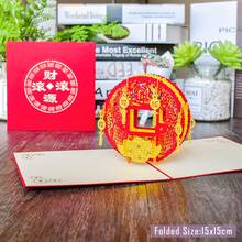 2021 Chinese New Year Cow 3D Pop-Up Card Year Postcard Greeting Cards with Envelope 2024 - buy cheap