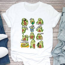 Cartoon Avocado pattern printed T-shirt Women Short sleeve Tops Female Tshirt harajuku clothing T shirts Femme Cute Graphics Tee 2024 - buy cheap