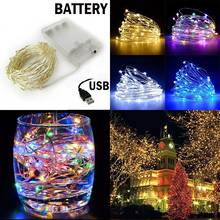 2M 5M 10M Outdoor Copper Wire String Lights For Christmas Wedding Party Garland Decoration USB/Battery Powered 2024 - buy cheap