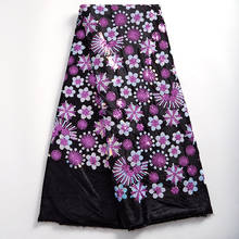 SJD-tela de terciopelo de alta calidad para mujer, tejido africano de encaje con lentejuelas, bordado de cera nigeriana para vestido de boda, A2396 2024 - compra barato