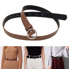 New Women Faux Leather Belt Jeans Belts for Women Dresses with Classic Round Buckle SCI88 2024 - buy cheap