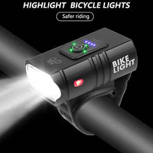 Luz LED 2 T6 para bicicleta de montaña y carretera, 10W, 800LM, 6 modos, pantalla de energía recargable por USB, lámpara delantera, equipo de ciclismo 2024 - compra barato