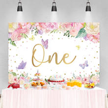 Laeacco Birthday Photo Background Flowers Butterfly Newborn Baby Shower Photography Backdrop Photocall Photozone For Photo Booth 2024 - buy cheap