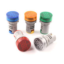 Mini voltímetro Digital redondo 22mm AC20-500V/probador de voltaje de rango de DC5-60V medidor de Monitor indicador de señal LED ac voltaje Met 2024 - compra barato