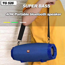Caixa de som tg526 com bluetooth de alta potência, 40w, portátil, sem fio, estéreo 3d, subwoofer, centro de música, bateria de 3600mah, rádio fm 2024 - compre barato