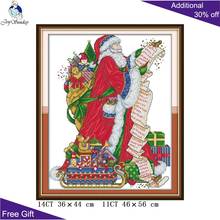 Joy Sunday Santa Claus Cross Stitch KB036 14CT 11CT Counted and Stamped Santa Claus Needlework Cross Stitch Kits Chistmas 2024 - buy cheap