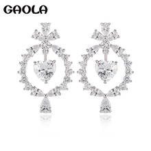 GAOLA New Design Cubic Zirconia Stone Fashion Heart Earrings Women Fashion Gift GLE9286 2024 - buy cheap