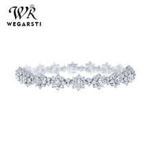 WEGARASTI Silver 925 Jewelry Flower Crystal Bracelets For Female Real 925 Sterling Silver Gemstone Bracelet Classic Jewellery 2024 - buy cheap