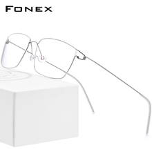 FONEX Titanium Alloy Optical Prescription Glasses New Women Myopia Eyeglasses Frame Men Ultralight Screwless Eyewear 98624 2024 - buy cheap