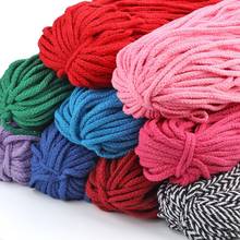 Cordas torcidas coloridas de algodão, 5mm cordas de tecido artesanal decorativo faça você mesmo bolsa cordão cinto acessórios 5 jardas 2024 - compre barato