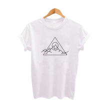 Женская футболка с геометрическим рисунком The Mountains Are call, черно-белая футболка, хипстерская Футболка с принтом Харадзюку, топы 2024 - купить недорого