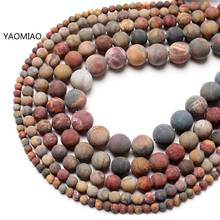 4mm 6mm 8mm 10mm 12mm natural stone beads dull polish matte picasso stone round loose beads for jewelry making 15inches 2024 - buy cheap