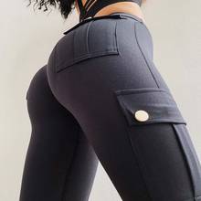 Normov treino mulheres leggings sólidos bolsos magros secagem rápida leggins de fitness cintura alta empurrar para cima estilo safari leggings feminino 2024 - compre barato