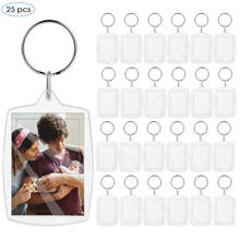 Photo Insert Keychain Transparent Acrylic Blank Photo Keyrings - 25pcs Made Of Quality Acrylic Material Transparent 2024 - buy cheap