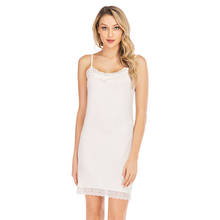 Noite vestido feminino plus size branco camisola magro modal algodão sleepshirts sem mangas rendas camisola sexy encantador 2024 - compre barato