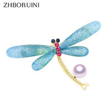 ZHBORUINI High Quality Natural Freshwater Pearl Brooch Pearl Dragonfly Brooch Gold Color Pearl Jewelry For Women Accessories 2024 - buy cheap
