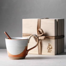 Taza de café de piedra hecha a mano con personalidad con mango, taza de café roja, taza de té de la tarde, taza simple de estilo japonés, taza de leche 2024 - compra barato
