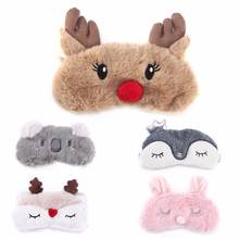 Christmas Deer Anti Snoring Cartoon Sleep Mask,Cute animal patterns Eye Cover,Super Soft Eye Blindfold Sleeping Mask 2024 - buy cheap