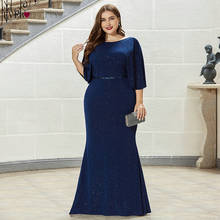 Blue Mother Of The Bride Dresses Plus Size Ever Pretty Elegant A Line Batwing Sleeve Mermaid Dress For Wedding Party EP00527SB 2024 - buy cheap