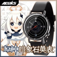 New Anime Game Genshin Impact Paimon Klee Keqing Theme Cosplay Wrist Watch Fashion Student Xmas Couple Watches Black Guartz Gift 2024 - buy cheap
