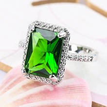 Anillos geométricos de moda para mujer, simplicidad con piedra verde, regalo de boda femenino, Z3C146 2024 - compra barato