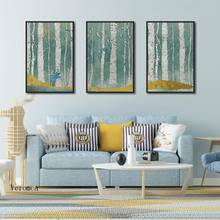 Nordic Abstract Forest Landscape Canvas Painting Deer Tree Poster Frameless Mural Wall Art Pictures for Home Decoration 2024 - buy cheap