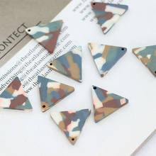 Pingente triangular de ácido acético, acessório de brinco artesanal 18x20mm para fazer joias com 10 peças 2024 - compre barato
