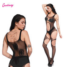 Plus Size Sex Lingerie grid Bodystockings hollow out sexy Design Open Crotch Erotic Porno Lingerie Costume GA295 2024 - buy cheap