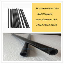 Rollo de tubo de fibra de carbono compuesto de alta dureza, tubo de soporte, OD14mm ID 10mm 12mm 13mm x 500mm 3k 2023 - compra barato
