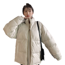 Outono inverno jaqueta feminina algodão acolchoado casaco feminino solto pu parka outwear moda grosso quente casual casaco 2024 - compre barato