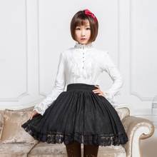 Princess sweet lolita skirts Japanese Lolita pleated yarn lady lace short skirt high waist slim silver Chiffon skirts GZWY038 2024 - buy cheap