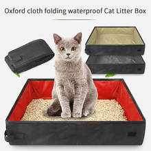 Dobrável gato caixa de areia tecido portátil ao ar livre pet cat maca bandeja bandeja aug889 2024 - compre barato