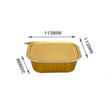 20pcs High quality 220ml aluminum foil tin paper fast food lunch box gold baking tool square takeaway packaging box with lid 2024 - buy cheap