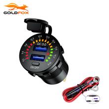 12V 24V Car Charger Quick Charge 3.0 Dual USB Car Charger Waterproof 18W USB Car Charger with LED Voltmeter ON OFF Switch 2024 - buy cheap
