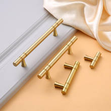2021 nova moderna de ouro cobre puro mobiliário guarda-roupa alça tira longa sólido puxador gaveta puxadores da porta do armário bronze 2024 - compre barato