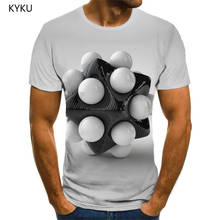 KYKU-Camiseta abstracta de marca para hombre, camisetas nuevas de arte informal, camisetas blancas con estampado 3d de manga corta, Punk Rock, cuello redondo 2024 - compra barato