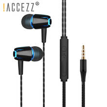 !ACCEZZ In-Ear Stereo Earphone Volume Control Earbuds Bass Headset For Xiaomi Huawei Samsung 3.5mm Sport Gaming Headset With Mic 2024 - buy cheap