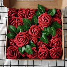 25ps Artificial  Foam Rose Flowers With Box Bride Bouquet Flower For Wedding Party Home Decorative Scrapbooking DIY Flower 2024 - buy cheap