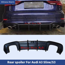 for 2017 2018 2019 Audi A3 Sline S3 Limousine Rear Bumper Lip Spoiler Diffuser Carbon Fiber Bodykit Bumper Apron Protector Cover 2024 - buy cheap