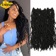 18"Faux Loc Curly Crochet Hair Synthetic Dreadlocks Soft Messy Boho Ombre Braiding Hair Extension Natural Goddess Nu Locs Lizzy 2024 - buy cheap