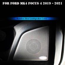 Molduras interiores de acero inoxidable para altavoz de coche, cubierta de altavoz para puerta, pegatina para Ford Focus MK4 Focus 4 2019 2020 2021 2024 - compra barato