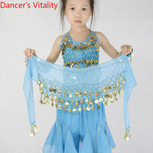 Belly Dance Female Child Elegant Hip Scarf Accessories 3 Row Metal  Coin Waist Chain Girl Profession Performance Practice Belt 2024 - buy cheap