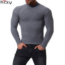 Новинка Осень-зима 2021, мужские свитера HCXY, мужской пуловер, свитер с подкладкой, мужская вязаная нательная рубашка, приталенный силуэт, мягкая замшевая стрейч 2024 - купить недорого