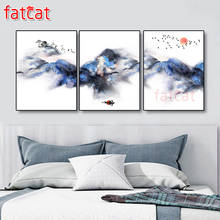 FATCAT Abstract mountains sunrise wild goose landscape 5d diy diamond painting full rhinestone embroidery triptych decor AE1887 2024 - buy cheap