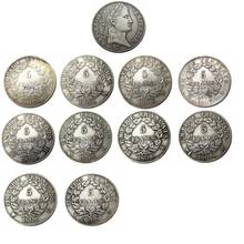 Francia-Monedas de copia chapadas en plata, accesorio con 10 señales diferentes, 5 franjas, 1809 2024 - compra barato