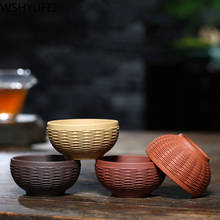 Yixing-taza de té de arcilla púrpura, juego de té hecho a mano, taza de té Retro chino, taza individual Personal, Boutique, 2 unids/lote 2024 - compra barato