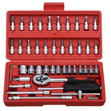 46Pcs/Set Auto Repair Tool Set Ratchet wrench set combination tool Wrench Batch Head Ratchet Pawl Socket Spanner Screwdriver