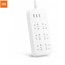 XiaoMi-tira de alimentación Original de carga rápida, 3 USB con 6 puertos, 1,8 M, luz de advertencia oculta, adaptador de alimentación, Smart Home 2024 - compra barato