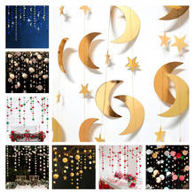 Eid mubarak decoração 4m lua estrela papel guirlandas islâmico muçulmano festival festa decorações diy ramadan kareem ornamentos eid decoração 2024 - compre barato