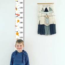 Regla de altura nórdica para niños, lienzo colgante, tabla de crecimiento, medida de altura, pegatina de pared para habitación de niños, decoración de pared 2024 - compra barato